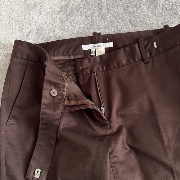 ZARA BASIC brown pants size 2 - Picture 6 of 6